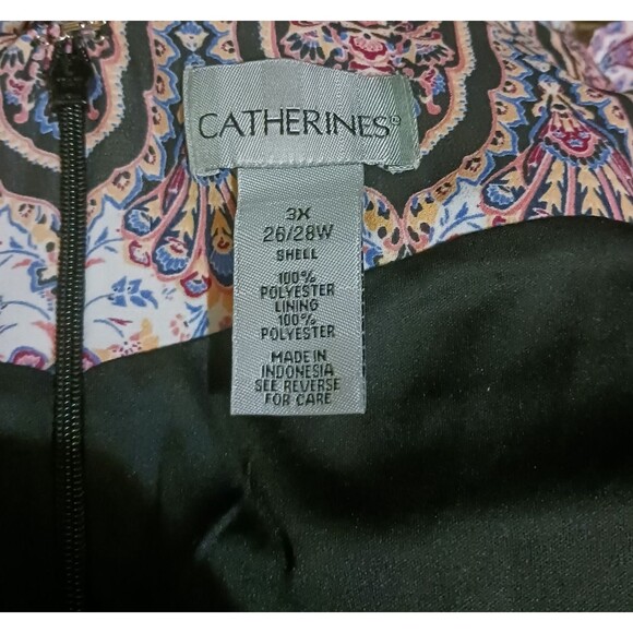 Catherines Womens Plus Midi Asymmetrical Sleeveless Floral Chiffon Dress Size 3X - Picture 3 of 13